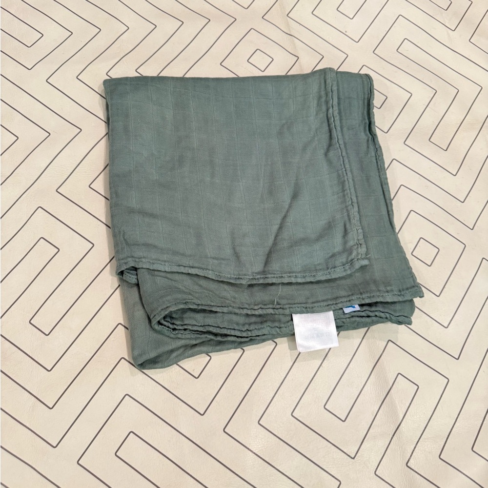 Little Unicorn Green Muslin Swaddle Blanket